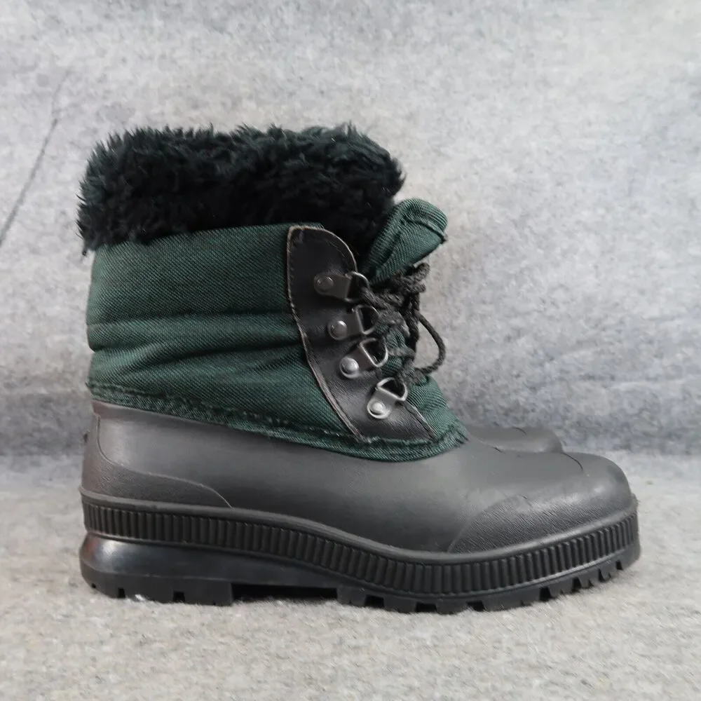 Sorel Shoes Womens 7 Boots Winter Snow Outdoor Retro Warm Green Black Lace Up
